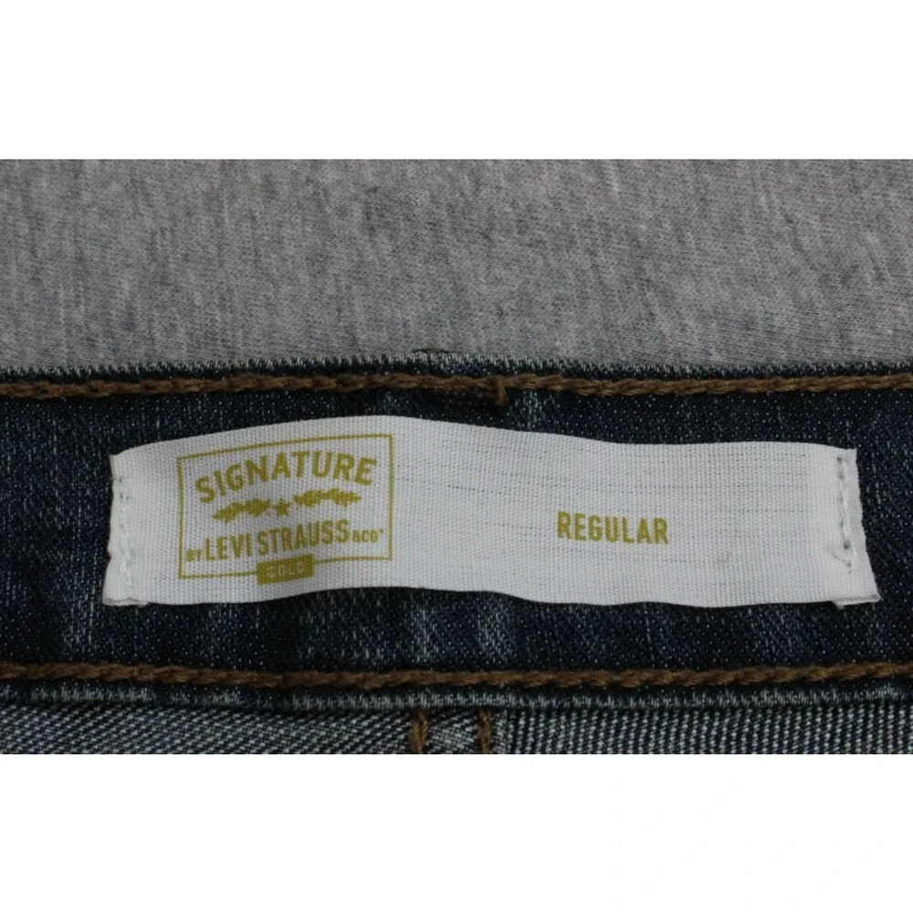 Levis Jeans Mens 40 x 30 Blue Cotton Blend Stretch Straight Signature‎ Gold
